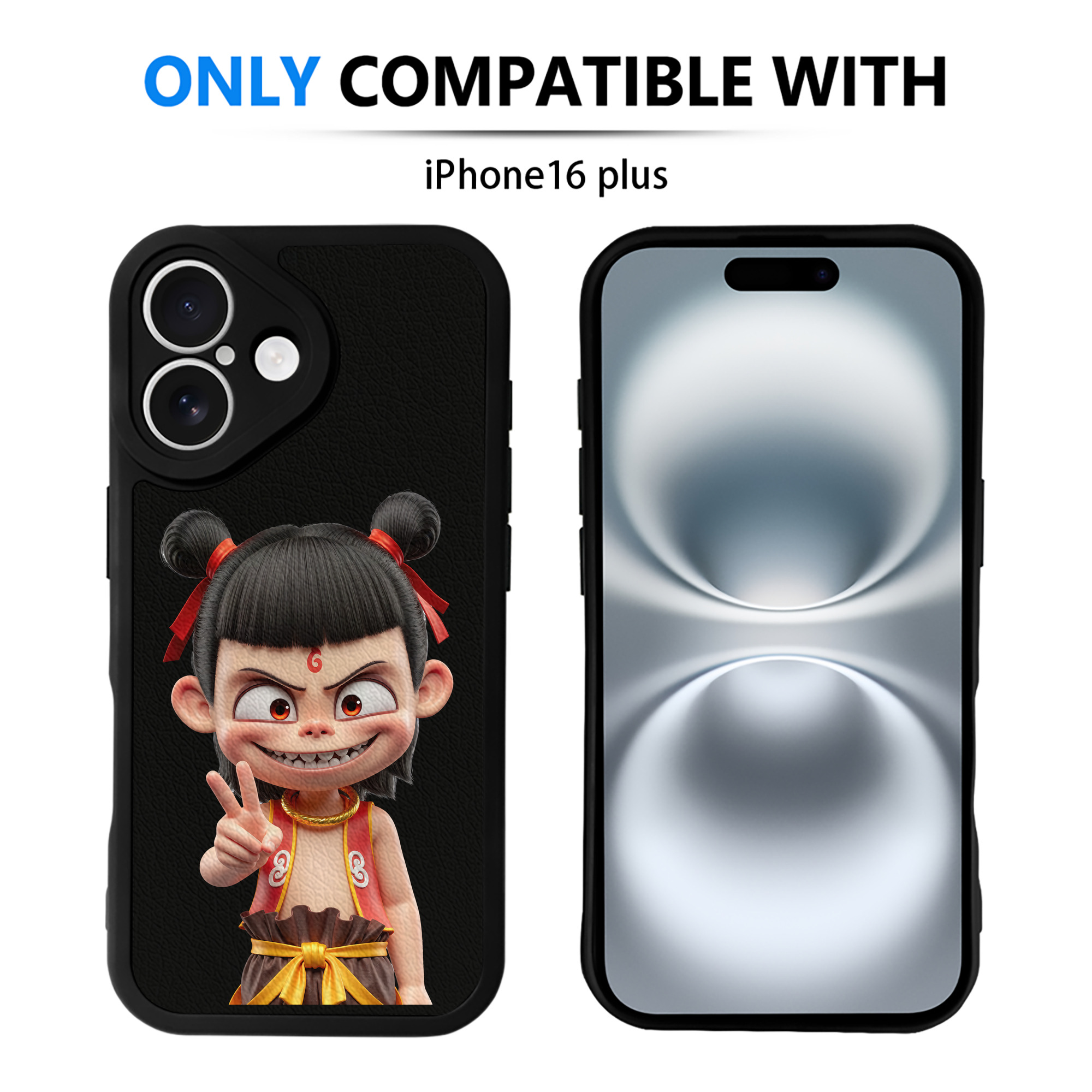 （画像用） Ne Zha 2 ナタ 魔童の大暴れ 【iPhone 16シリーズ対応】シリコンスマホケース（レザー調） 材質：シリコン